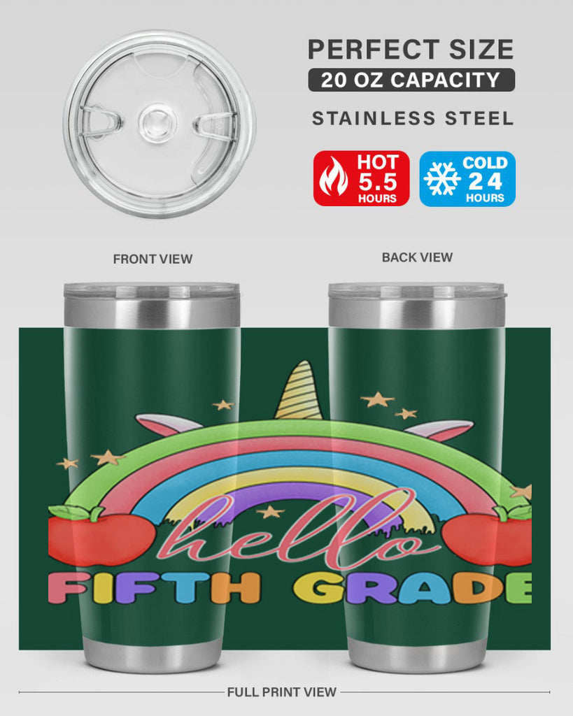 Hello 5th Grade Unicorn Rainbow 15#- 5th grade- Tumbler