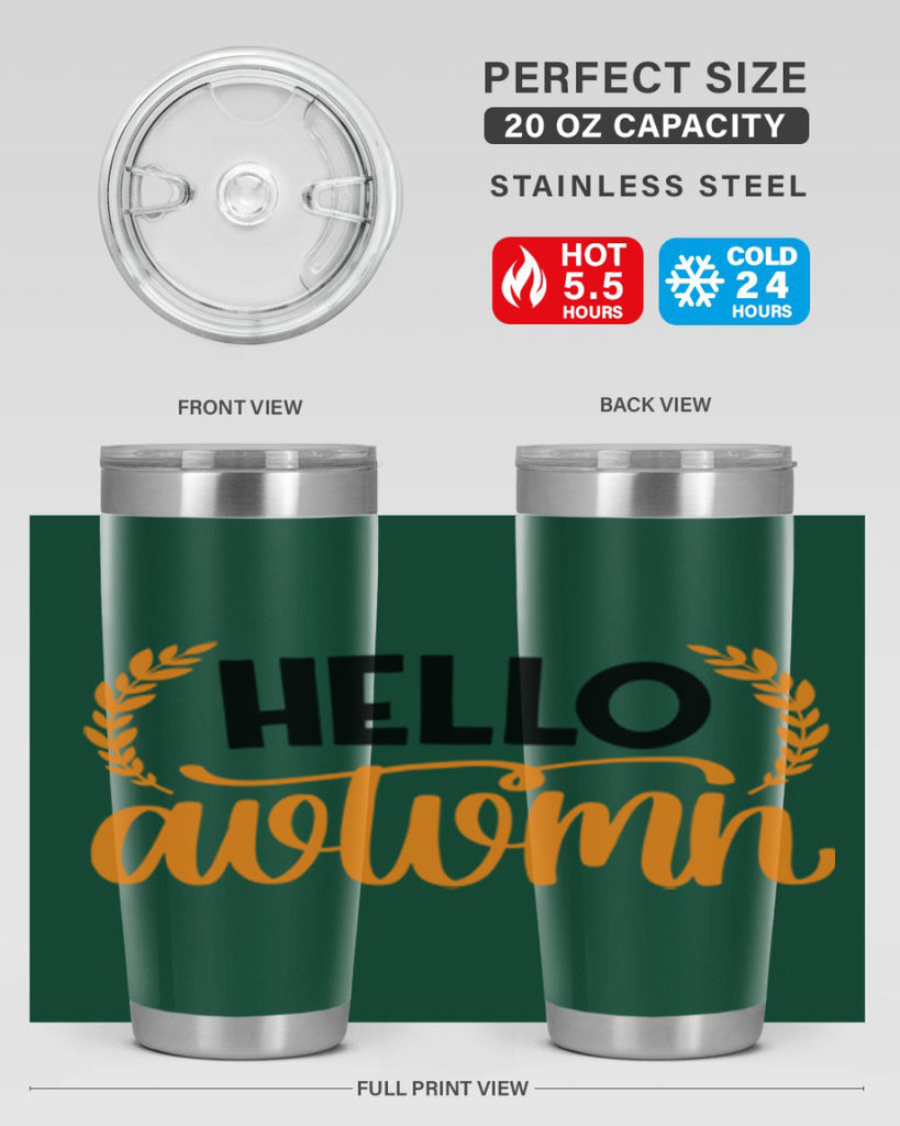 Hello Autumn 493#- fall- Tumbler