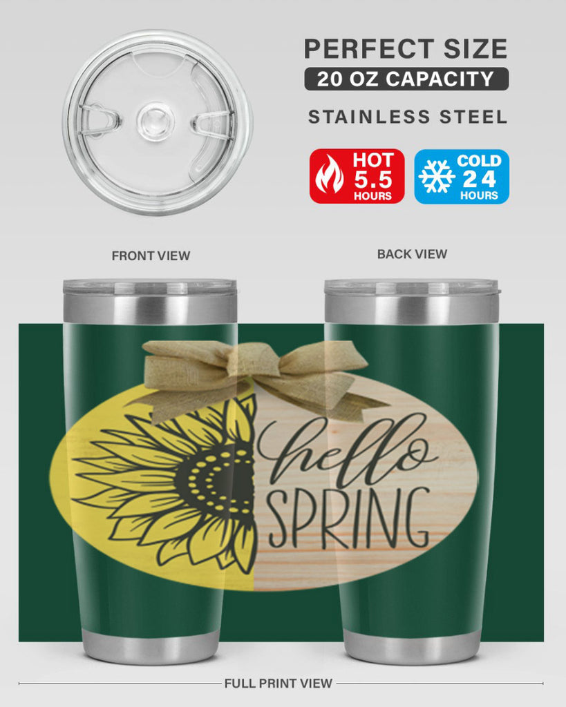 Hello spring half sunflower Mockup198#- spring- Tumbler