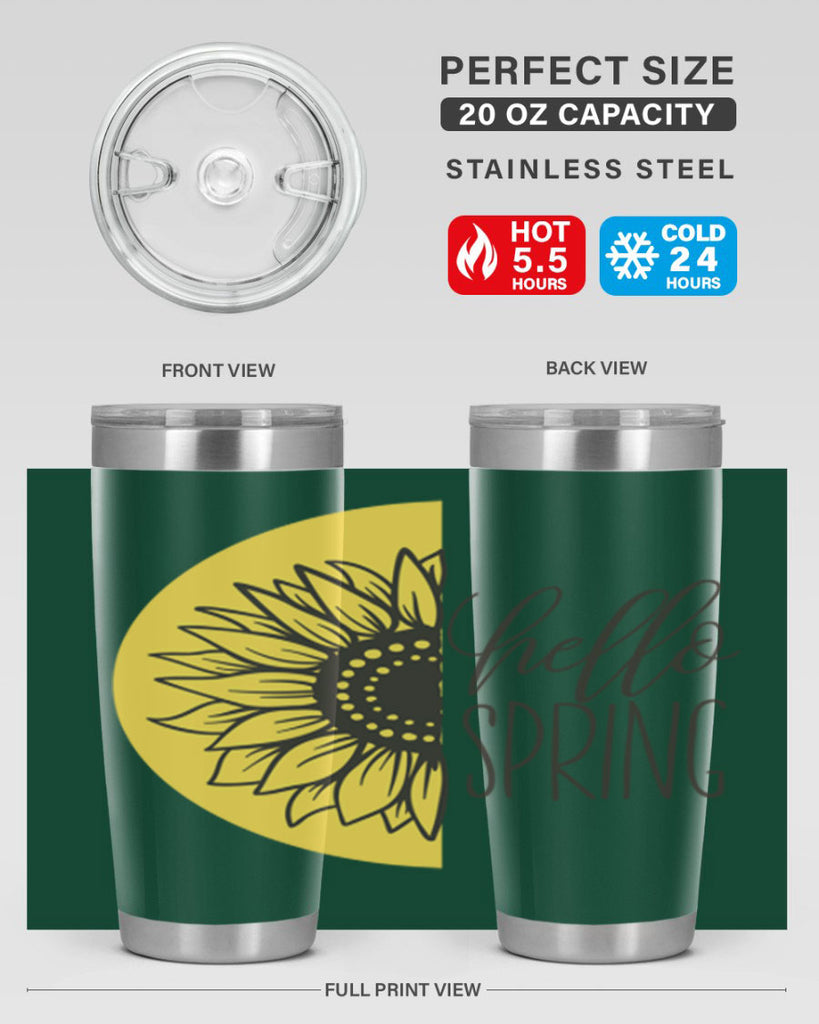 Hello spring half sunflower199#- spring- Tumbler