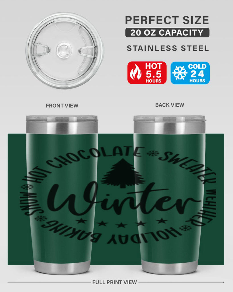 Hot Chocolate Sweater Weather Holiday Baking Snows196#- winter- Tumbler