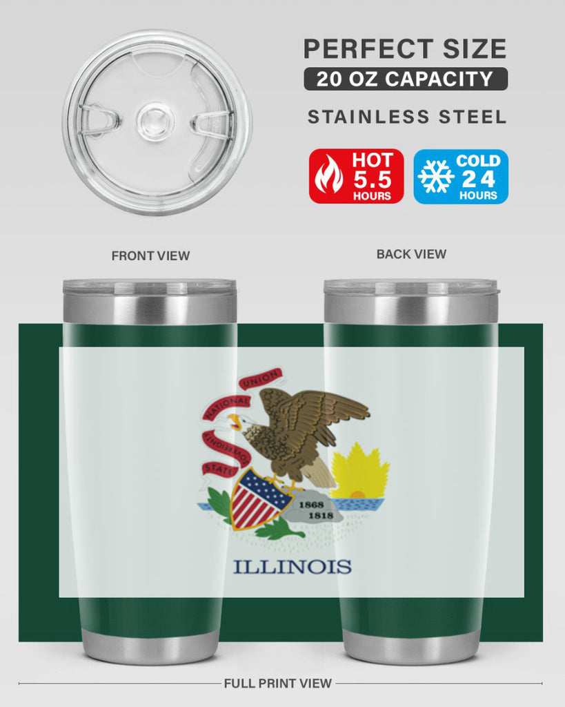 Illinois 39#- Us Flags- Tumbler
