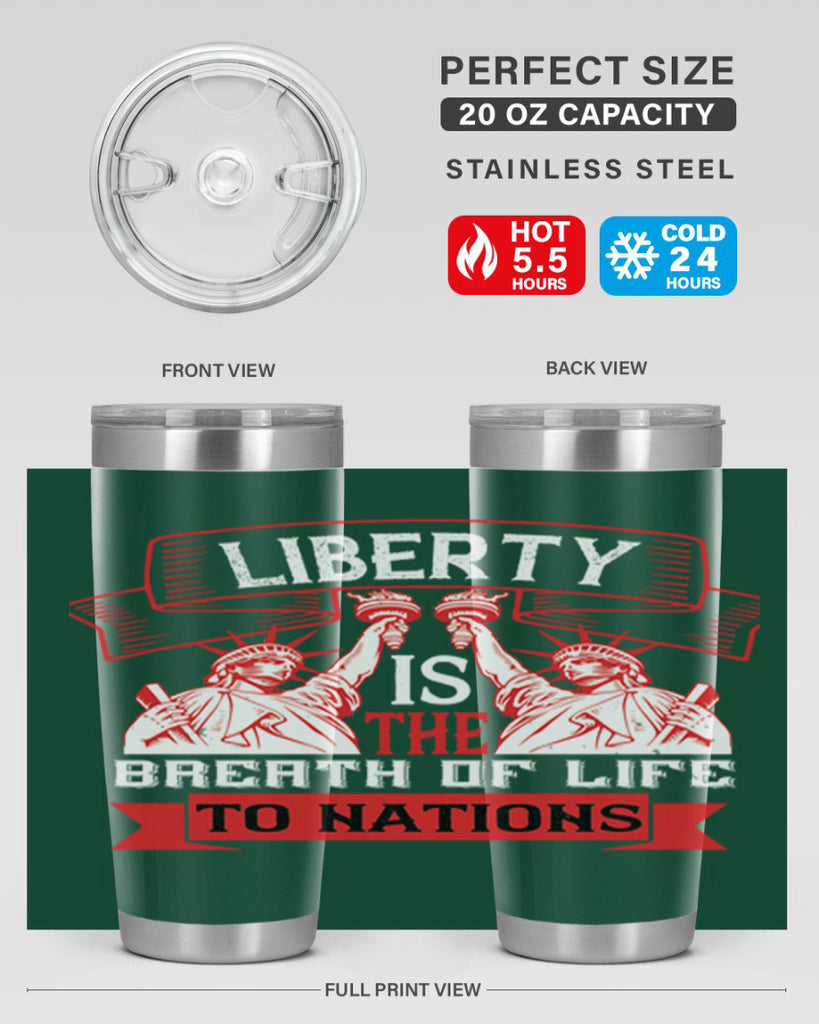 Liberty is the breath of life to nations Style 129#- Fourt Of July- Tumbler
