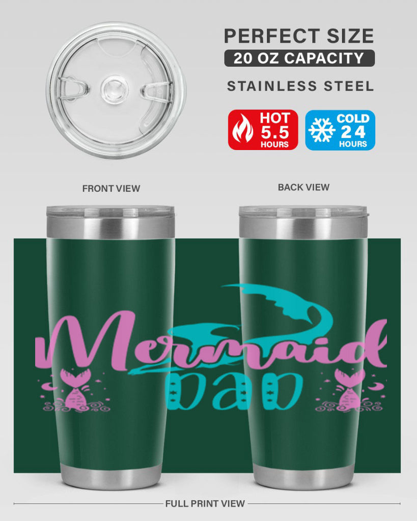 Mermaid Dad 356#- mermaid- Tumbler