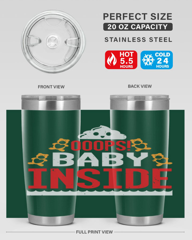Ooops baby inside Style 24#- baby shower- tumbler