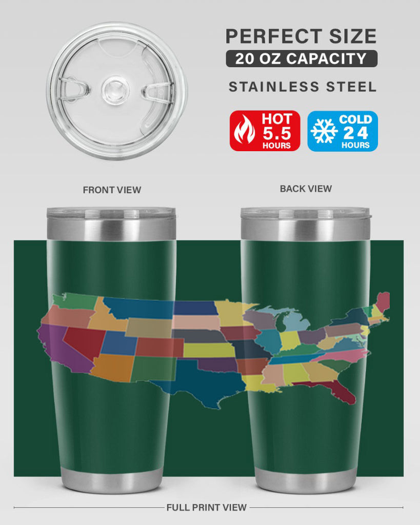 Separate Color Map Style 73#- Fourt Of July- Tumbler