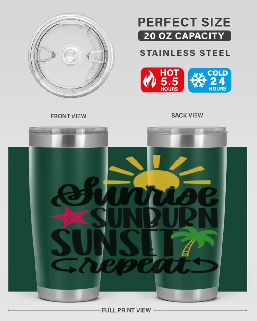 Sunrise Sunburn Sunset Repeat Style 16#- summer- Tumbler