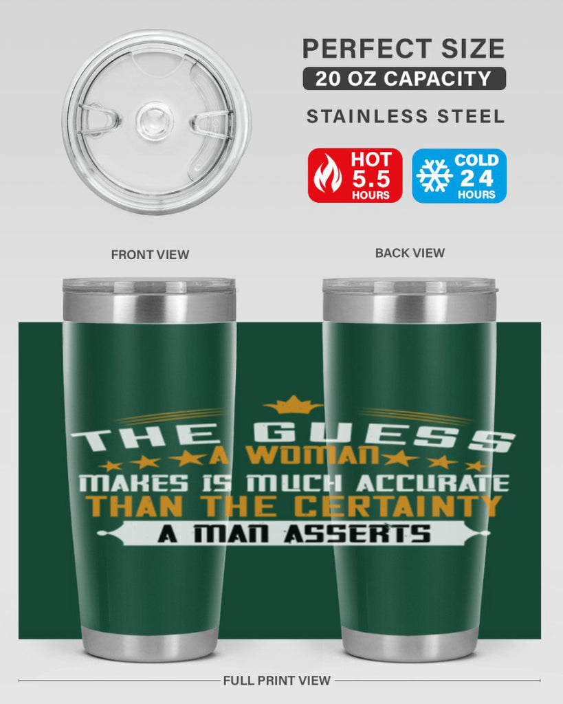 The guess a woman makes is much accurate than the certainty a man asserts Style 33#- womens day- Tumbler