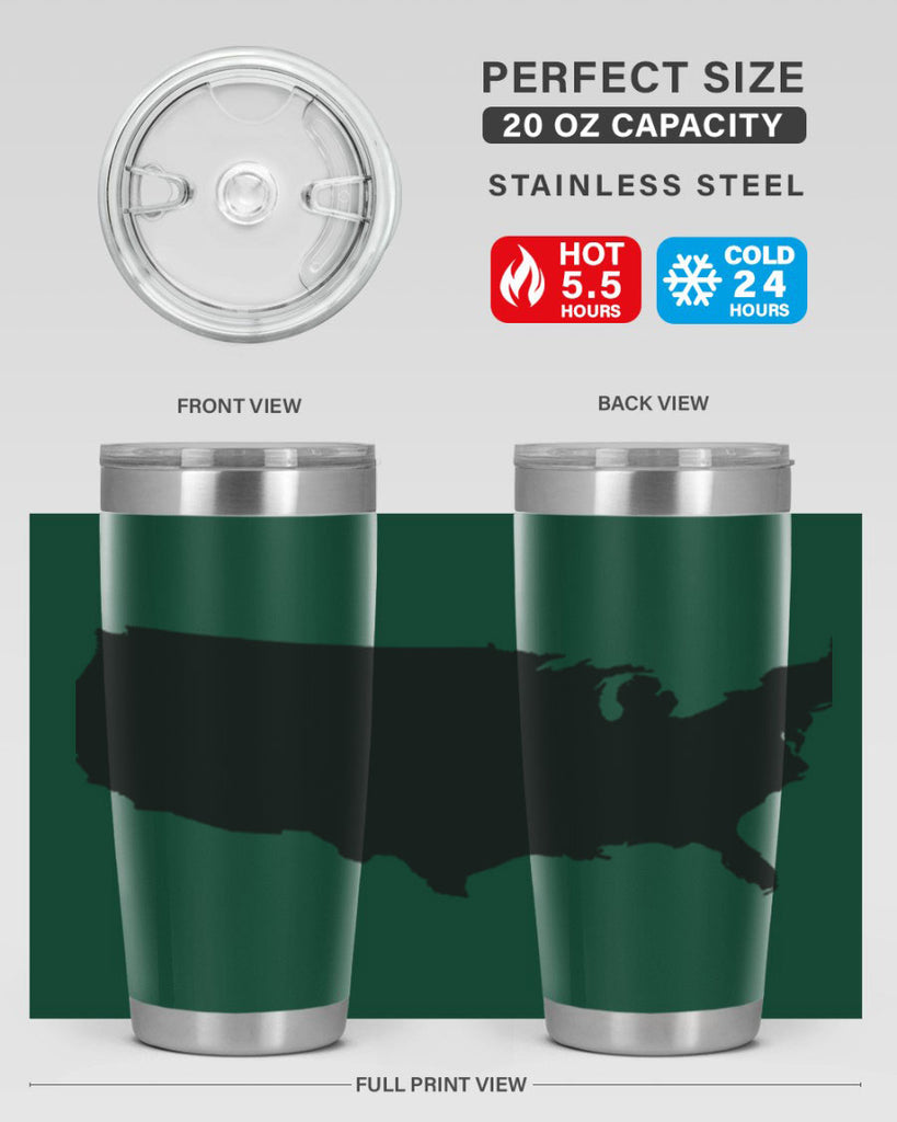 USA Solid Map Style 76#- Fourt Of July- Tumbler