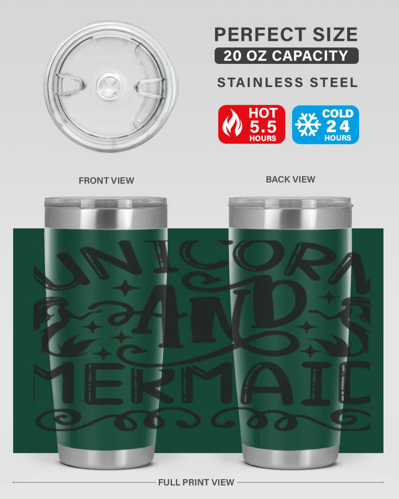 Unicorn and mermaid 660#- mermaid- Tumbler