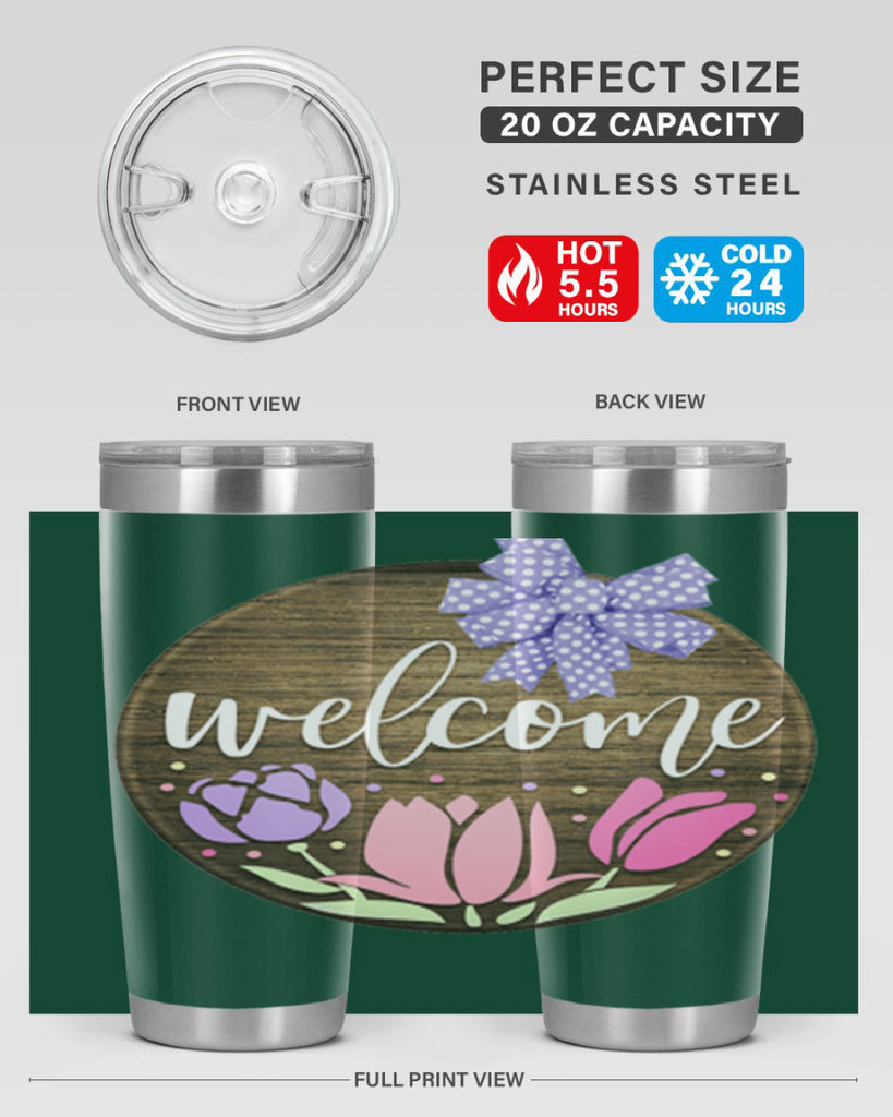 Welcome three flowers Mockup586#- spring- Tumbler