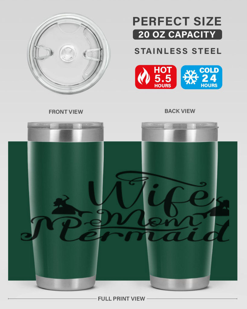 Wife Mom Mermaid 671#- mermaid- Tumbler