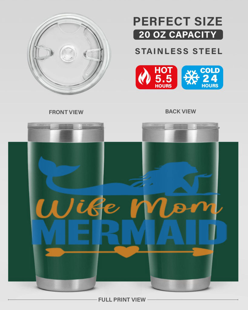 Wife Mom Mermaid 673#- mermaid- Tumbler