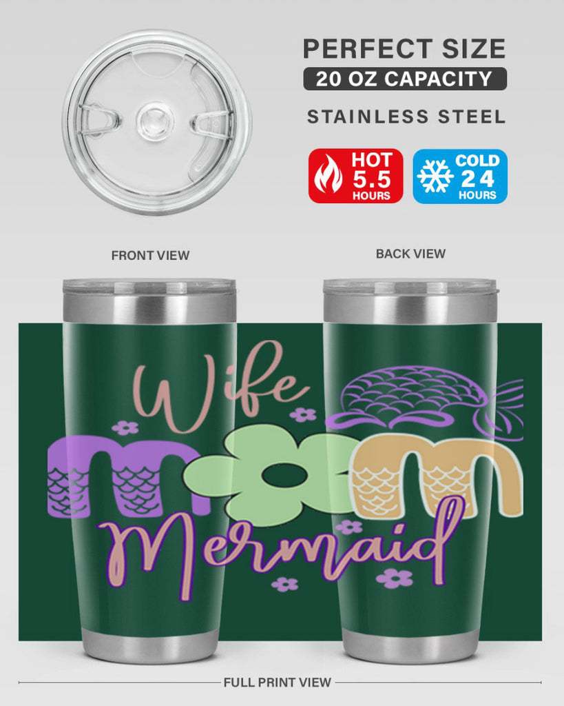 Wife Mom Mermaid 677#- mermaid- Tumbler