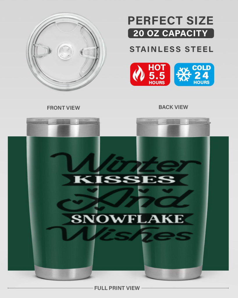 Winter Kisses And Snowflake Wishes 515#- winter- Tumbler
