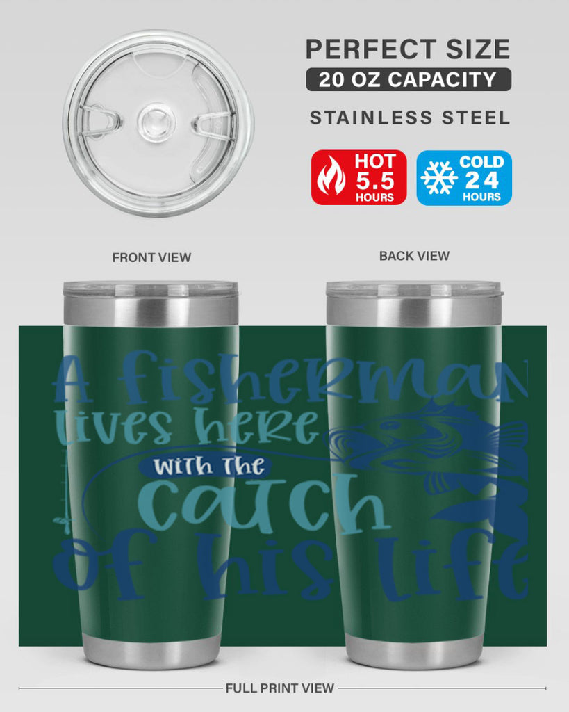 a fisherman lives here with the catch 228#- fishing- Tumbler