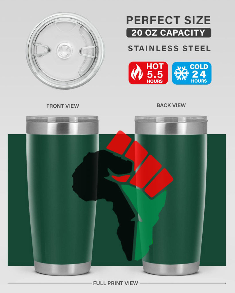 african power fist 274#- black words phrases- Cotton Tank