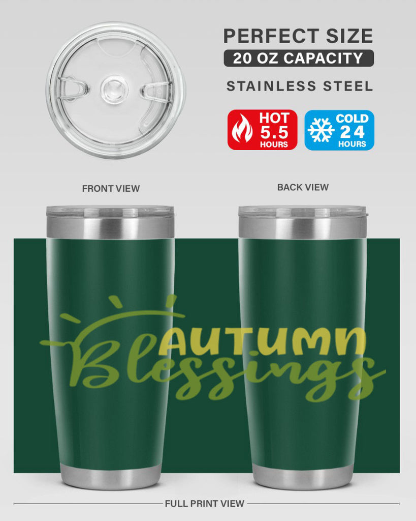 autumn blessings 66#- thanksgiving- Tumbler