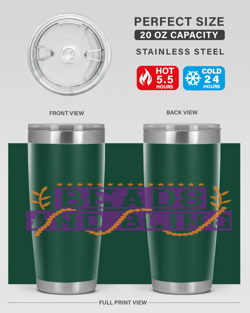 beads and bling 40#- mardi gras- Tumbler
