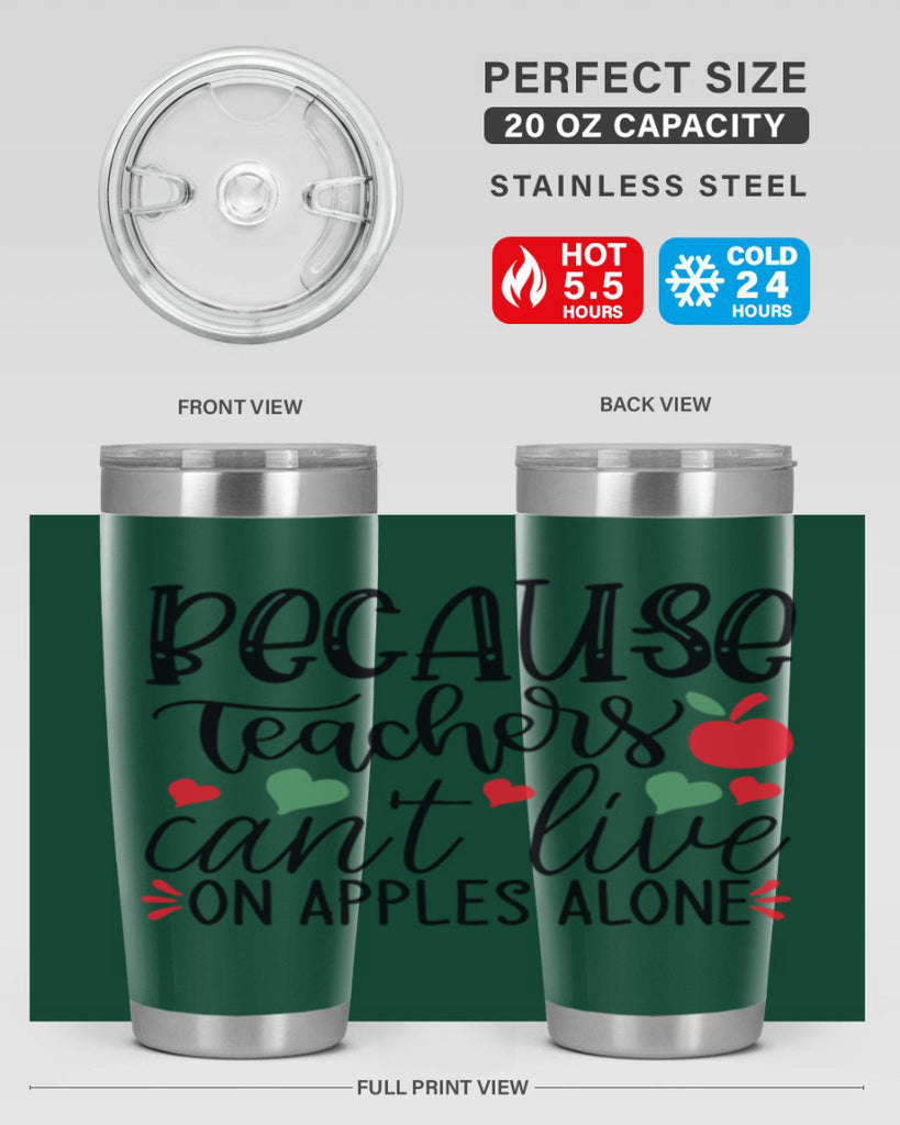 because teachers cant live on apples alone Style 120#- teacher- tumbler