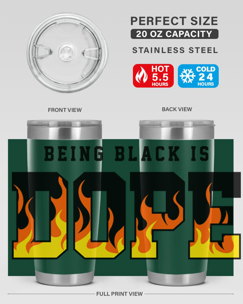 being black is dope flames 256#- black words phrases- Cotton Tank
