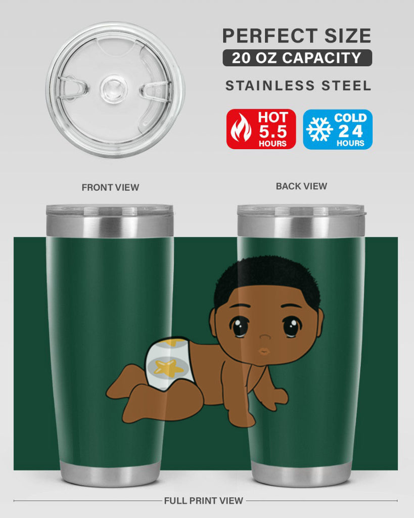 black baby boy 3#- black men - boys- tumbler