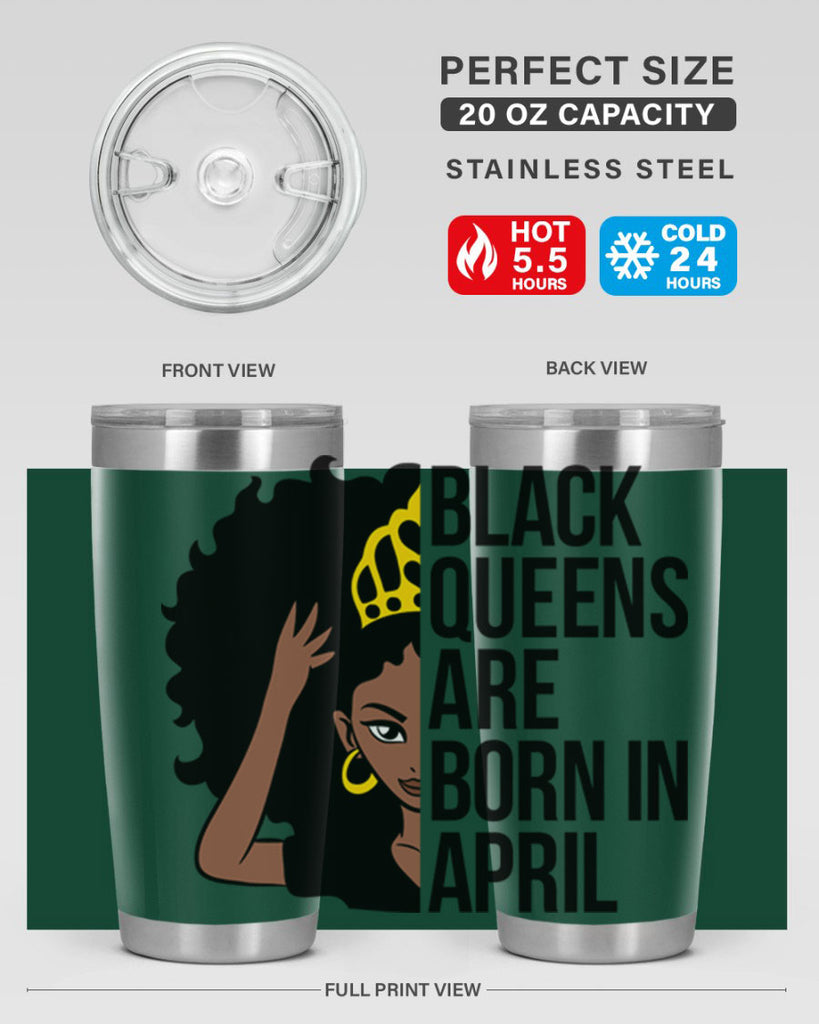 black queens are born in april 218#- black words phrases- Cotton Tank