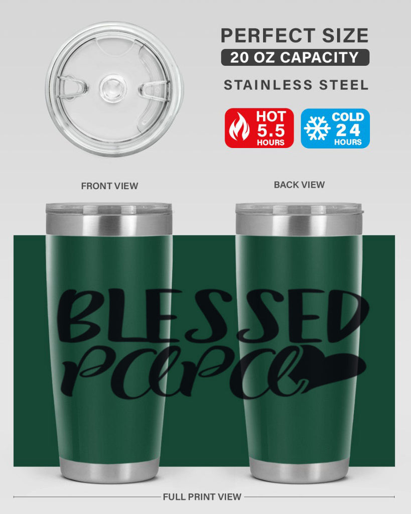 blessed papa 70#- grandpa - papa- Tumbler