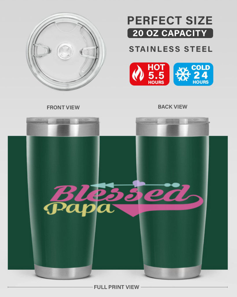 blessed papa 73#- grandpa - papa- Tumbler