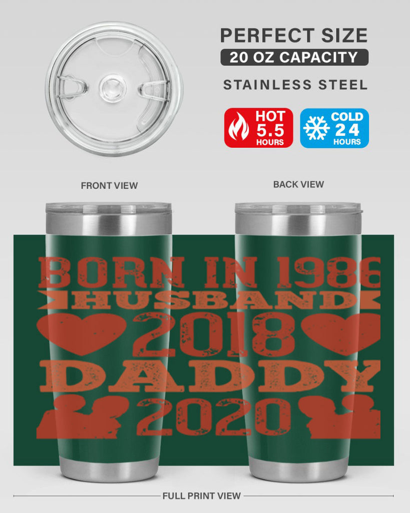 born in husband daddy 123#- fathers day- Tumbler