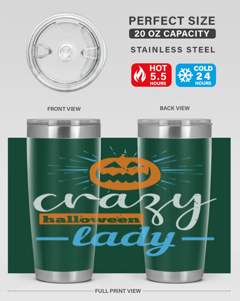 crazy halloween lady 118#- halloween- Tumbler