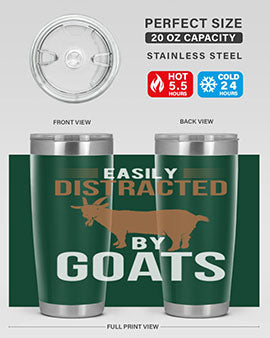 easily distracted by goats Style 5#- goat- Tumbler
