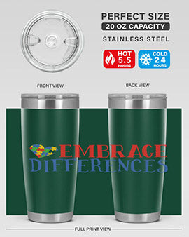 embrace differences Style 13#- autism- Tumbler