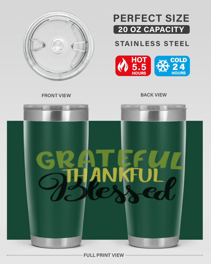 grateful thankful blessed 57#- thanksgiving- Tumbler