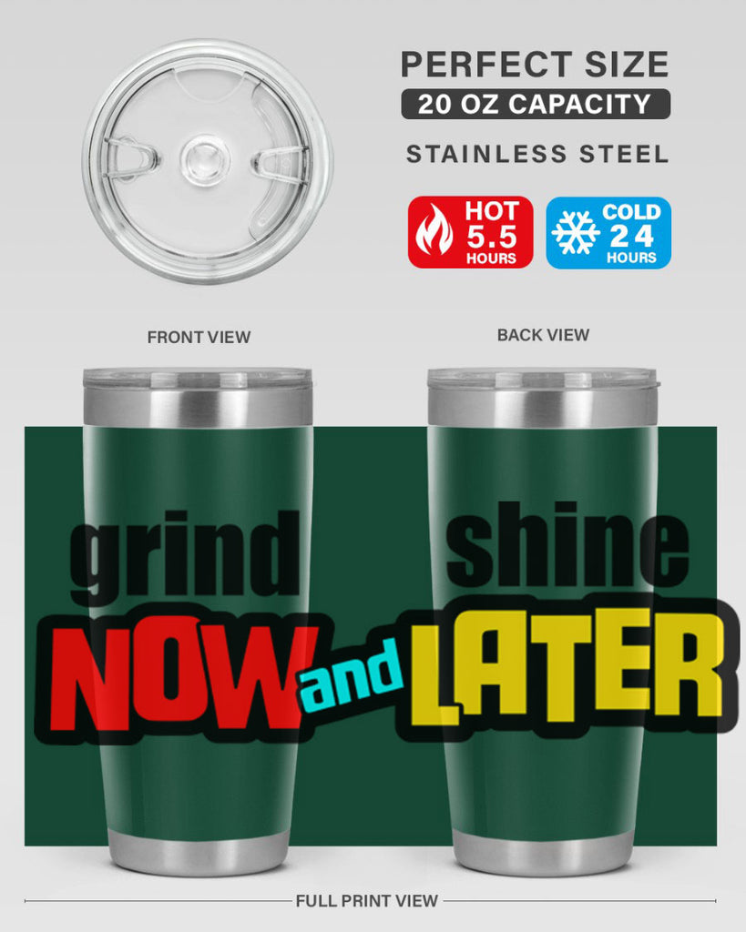 grind now and shine later 142#- black words phrases- Cotton Tank