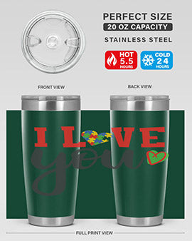 i love you Style 23#- autism- Tumbler