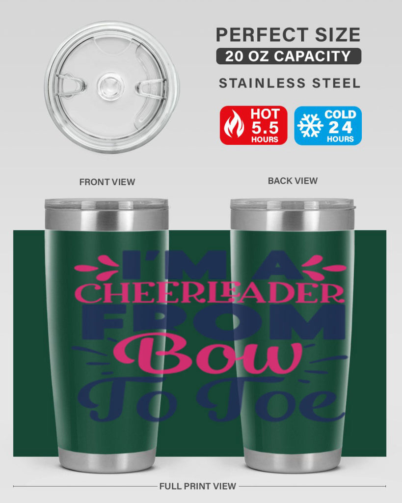 im a cheerleader bow to toe 1743#- cheer- Tumbler
