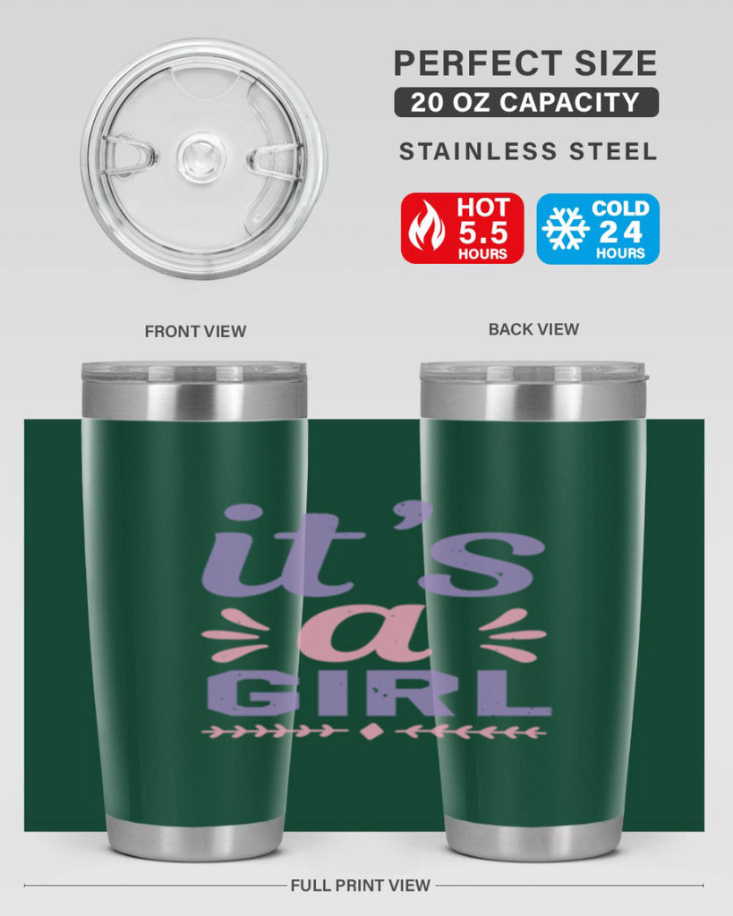 its a girl Style 32#- baby shower- tumbler