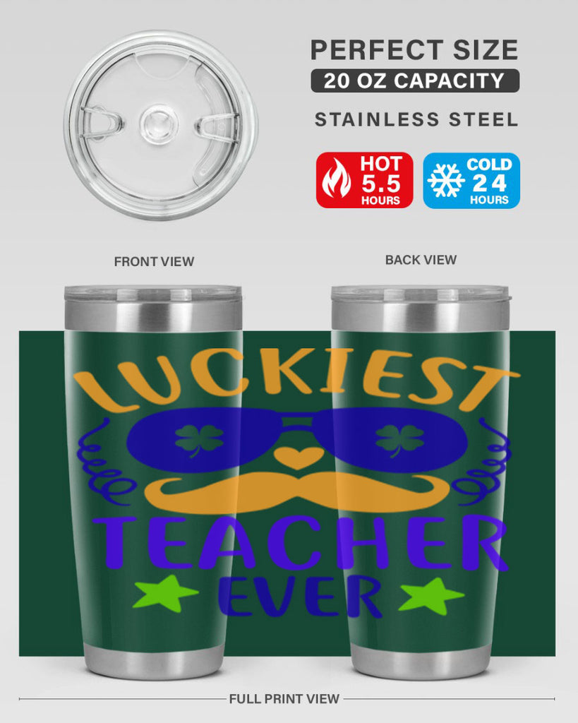 luckiest teacher ever 14#- mardi gras- Tumbler