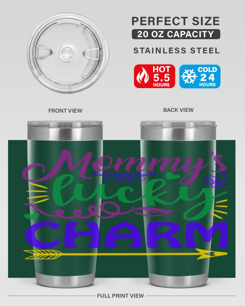 mommys lucky charm 6#- mardi gras- Tumbler