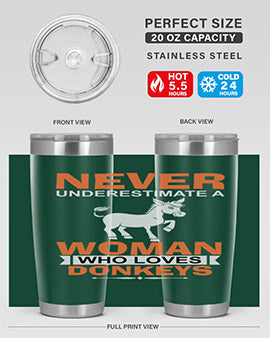 never underestimate a woman who loves donkeys Style 1#- donkey- Tumbler