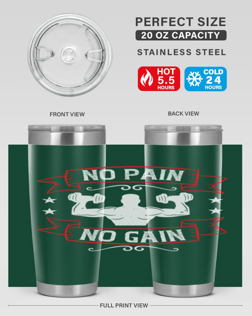 no pain no gain 82#- gym- Tumbler