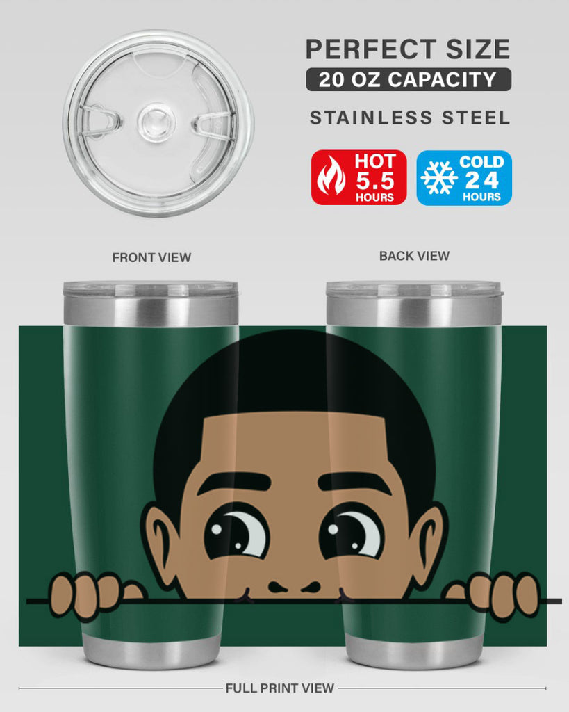 peekaboo boy 17#- black men - boys- tumbler