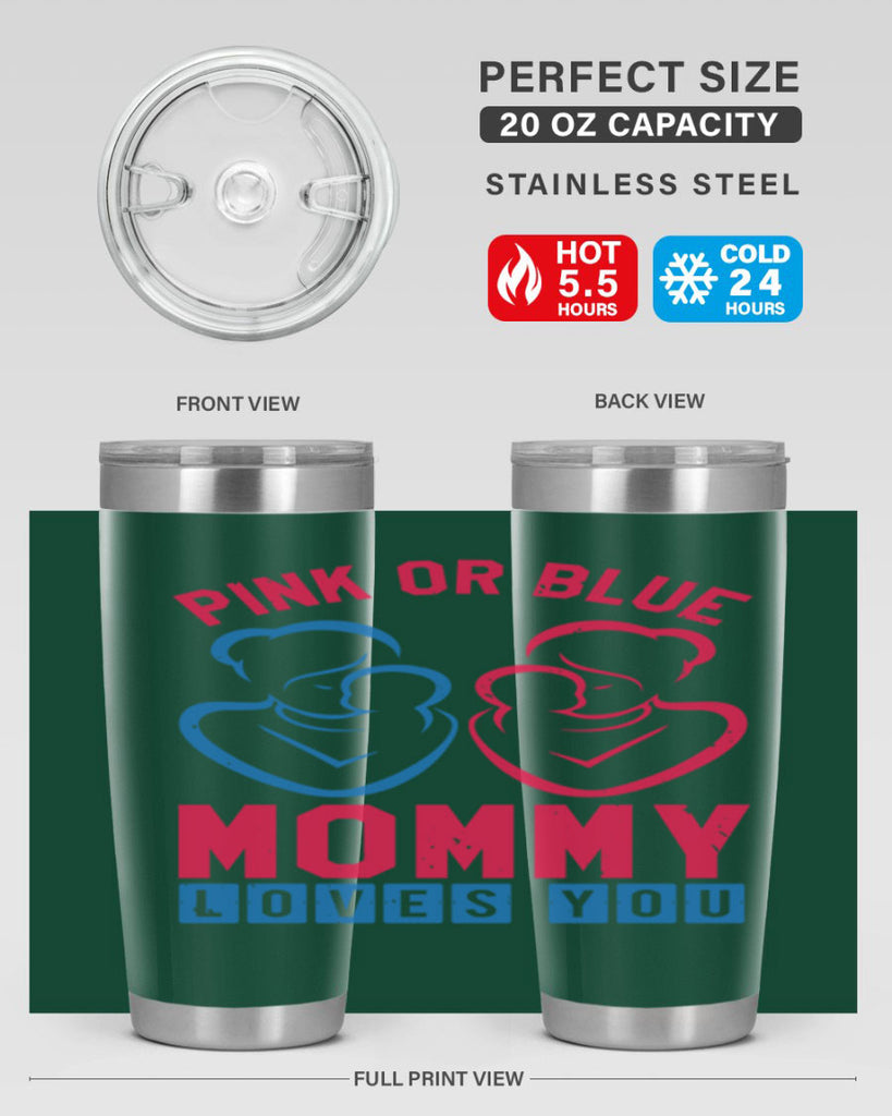 pink or blue Mommy Loves you Style 21#- baby shower- tumbler