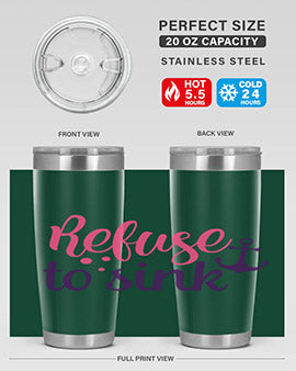 refuse to sink Style 4#- breast cancer- Tumbler
