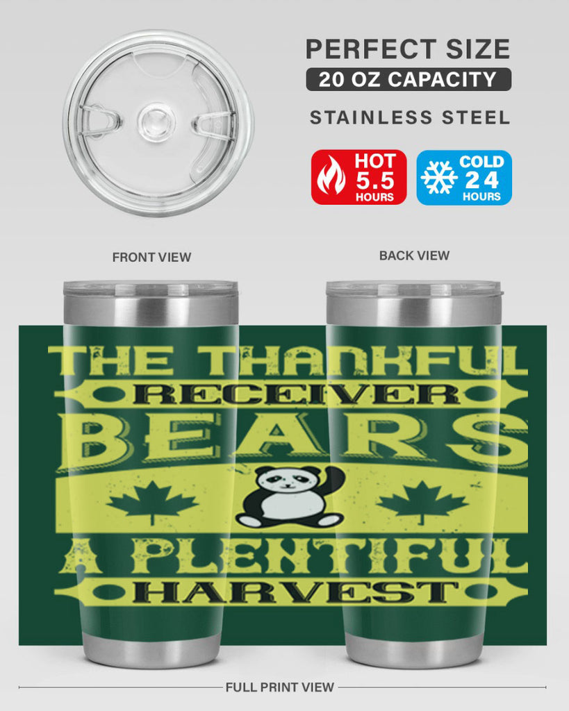 the thankful receiver bears a plentiful harvest 2#- thanksgiving- Tumbler