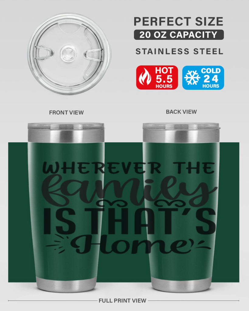 wherever the family is thats home 9#- family- Tumbler