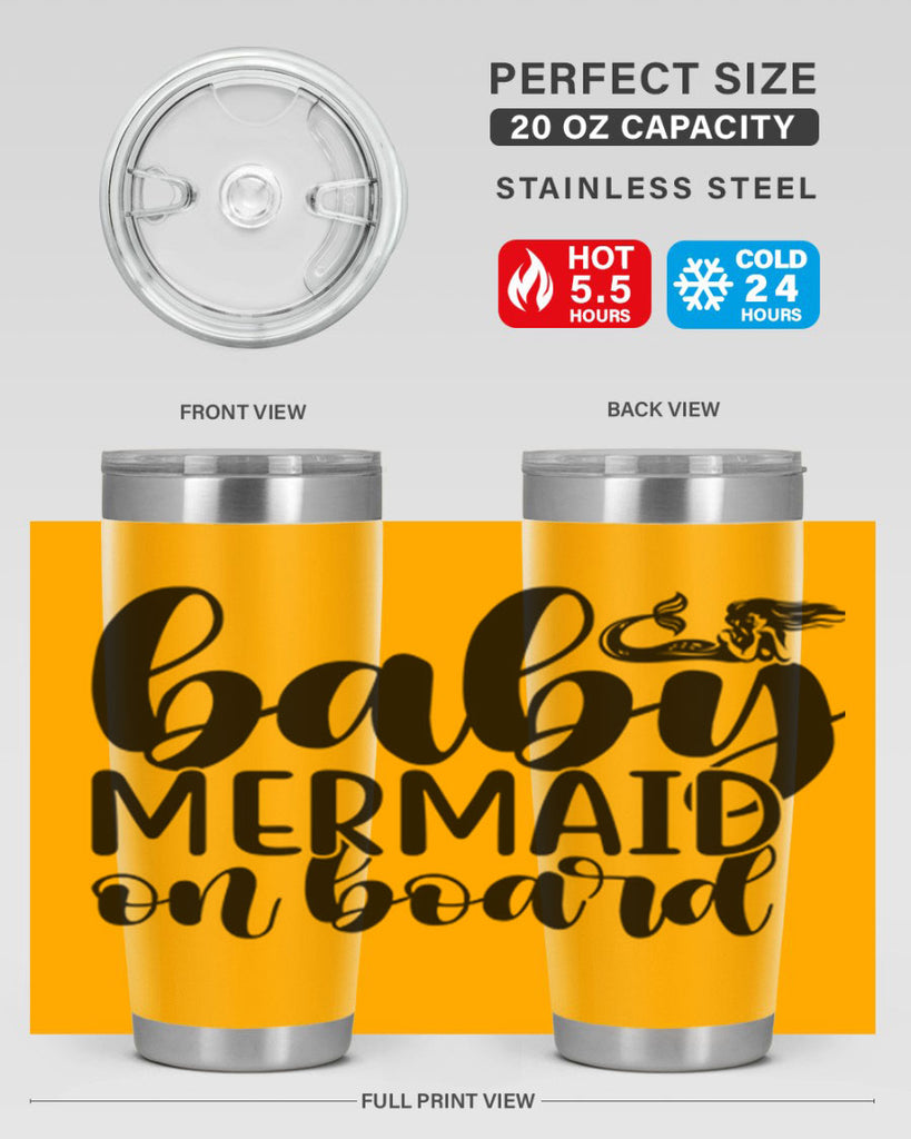 Baby mermaid on board 41#- mermaid- Tumbler