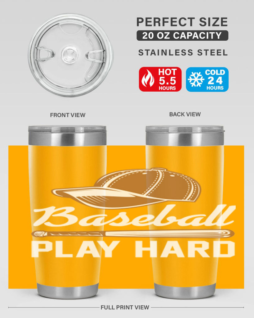 Baseball play 1444#- baseball- Tumbler