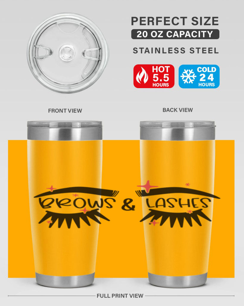 Brows Lashes Style 123#- make up- Tumbler